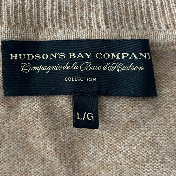 Hudson's Bay Camel Color Cashmere Turtle Neck Sweater Sz L - Picture 3 of 5